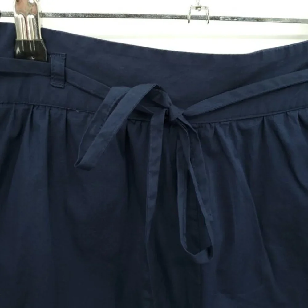 Jason Wu High Waisted Cotton Shorts Large Navy Blue